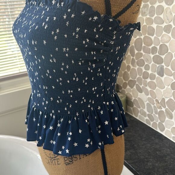 Strapless navy with white star tube top – size 11 to 13 - Picture 3 of 4